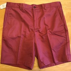 Jos. A Bank Traveler Tailored Fit Cotton Twill Shorts, 36 Waist, Red NWT